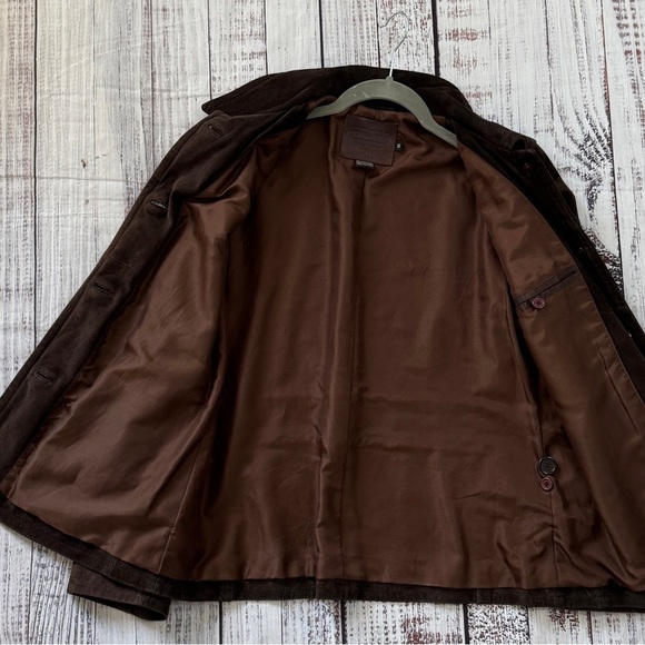 Vintage Coach 1941 Blazer Womens Small Dark Brown Suede Leather Coat Jacket - Picture 3 of 9
